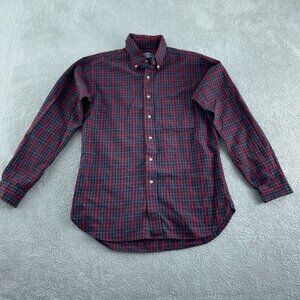 Vintage Pendleton Mens Plaid Wool Shirt Red & Green Button-Down Long Sleeve1335